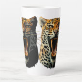 Tasse Latte Tête d'attaque du léopard (Devant)