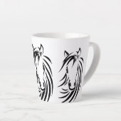 Tasse Latte Têtes de cheval noir (Angle droit)