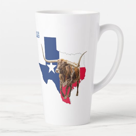 Tasse Latte Texas Longhorns, Style Texas (Droite)