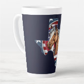 Tasse Latte Texas State Outline USA Horse (Angle gauche)