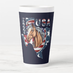 Tasse Latte Texas State Outline USA Horse