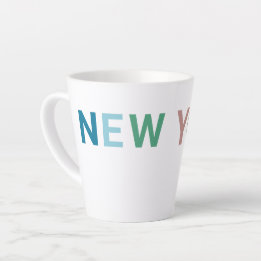 Tasse Latte Texte coloré de New York