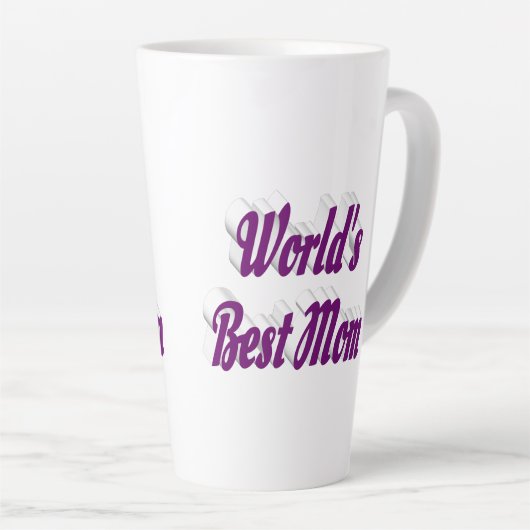 Tasse Latte Texte mauve maman (Angle droit)