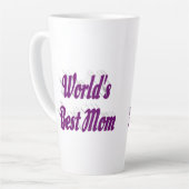 Tasse Latte Texte mauve maman (Angle gauche)
