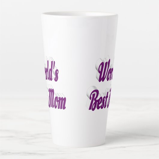 Tasse Latte Texte mauve maman (Devant)