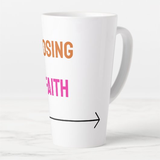 Tasse Latte Texte perdre la foi coloré (Angle droit)