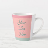Tasse Latte Texte personnalisable Script Rose pêche sarcelle P (Droite)
