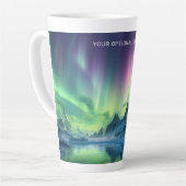 Tasse Latte Texte personnalisé Aurora Borealis (Angle gauche)