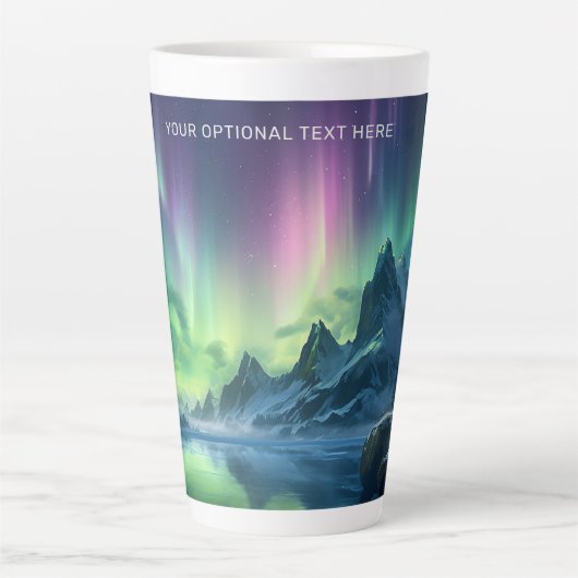 Tasse Latte Texte personnalisé Aurora Borealis (Devant)