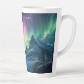 Tasse Latte Texte personnalisé Aurora Borealis (Droite)