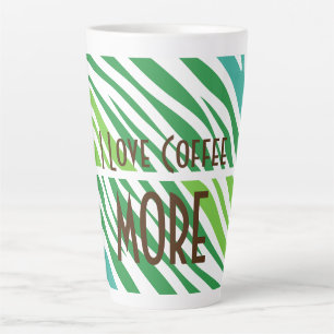 Tasse Latte Texte personnalisé avec tons verts