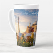 Tasse Latte Texte personnalisé Istanbul (Angle gauche)