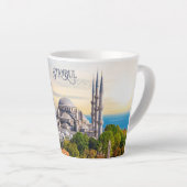 Tasse Latte Texte personnalisé Istanbul (Angle droit)