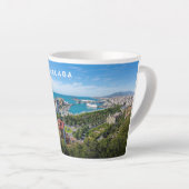 Tasse Latte Texte Personnalisé Malaga Espagne Areal Photo (Angle droit)