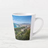 Tasse Latte Texte Personnalisé Malaga Espagne Areal Photo (Droite)