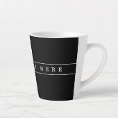 Tasse Latte Texte Simple Et Bandes Minces (Droite)