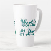 Tasse Latte Texte vert maman (Angle droit)
