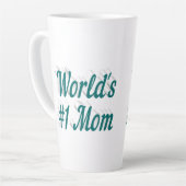 Tasse Latte Texte vert maman (Angle gauche)