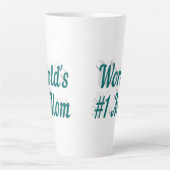 Tasse Latte Texte vert maman (Devant)