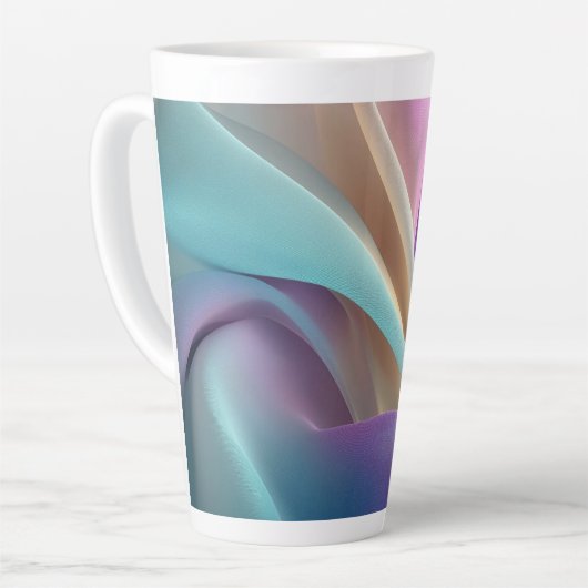 Tasse Latte Texture de tissu abstrait dans des tons pastel (Angle gauche)