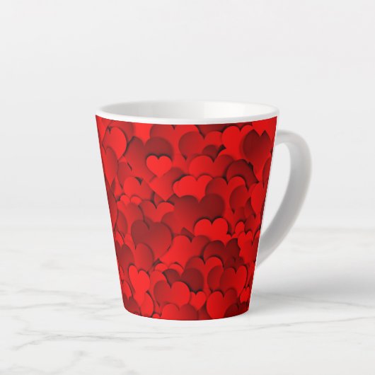 Tasse Latte Texture des Coeurs (Angle droit)
