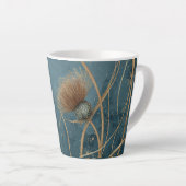 Tasse Latte Texture Élégance Bleu Sarcelle Chardon Doré (Angle droit)