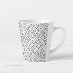 Tasse Latte Texture Géométrique Monochrome Motif Diamant Sans