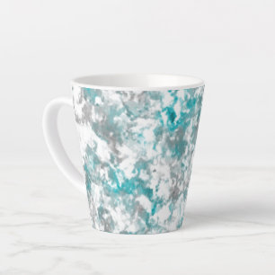 Tasse Latte texture gris turquoise et marbre blanc