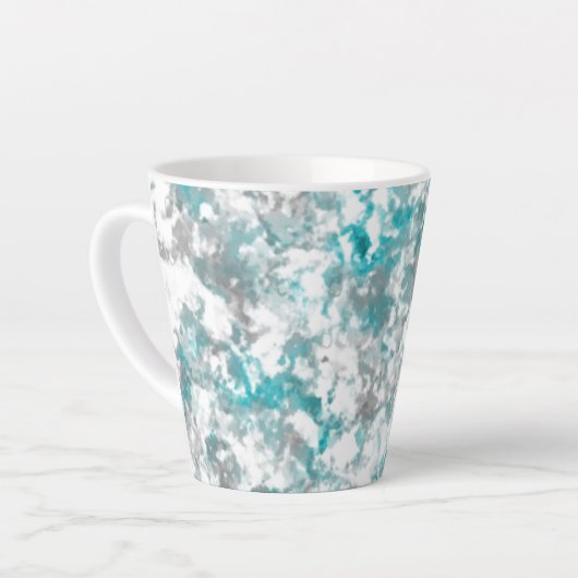 Tasse Latte texture gris turquoise et marbre blanc (Angle gauche)