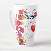 Tasse Latte Thank You Thanks With Thanks Many Thanks (Angle gauche)