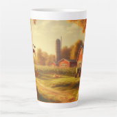 Tasse Latte Thanksgiving/Automne/Automne/Automne sur la ferme (Devant)