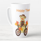 Tasse Latte Thanksgiving de singe de choc lunaire (Angle gauche)