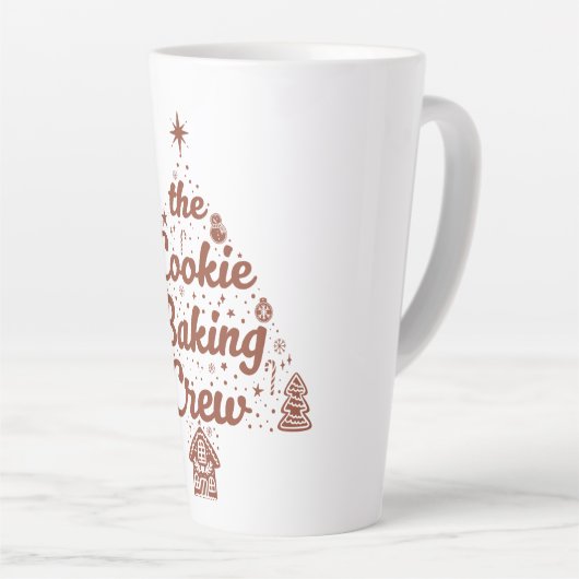 Tasse Latte The Cookie Baking Crew Christmas Tree Design (Angle droit)