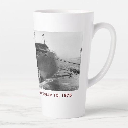Tasse Latte The Edmund Fitzgerald with Crew Names (Droite)