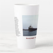 Tasse Latte The Edmund Fitzgerald with Crew Names (Devant)
