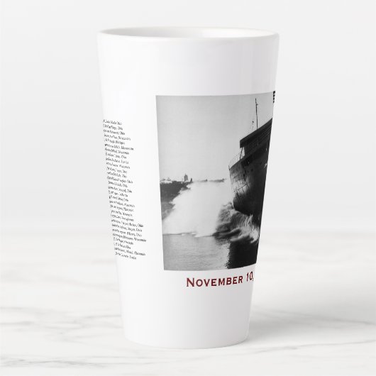 Tasse Latte The Edmund Fitzgerald with Crew Names (Devant)