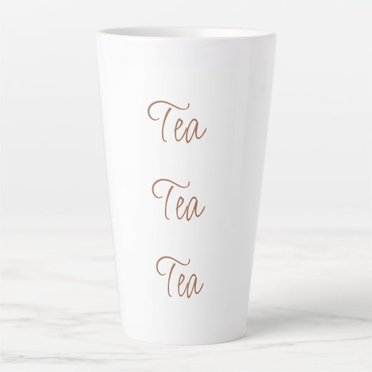 Tasse Latte Thé Thé | Typographie de script stylé simple (Devant)