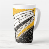 Tasse Latte Thème de musique d'or (Angle droit)