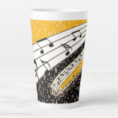Tasse Latte Thème de musique d'or (Devant)