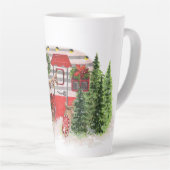 Tasse Latte Thème extérieur du camping de Noël Trailer (Angle droit)