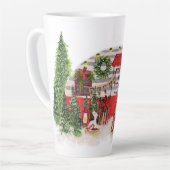 Tasse Latte Thème extérieur du camping de Noël Trailer (Angle gauche)