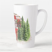 Tasse Latte Thème extérieur du camping de Noël Trailer (Droite)