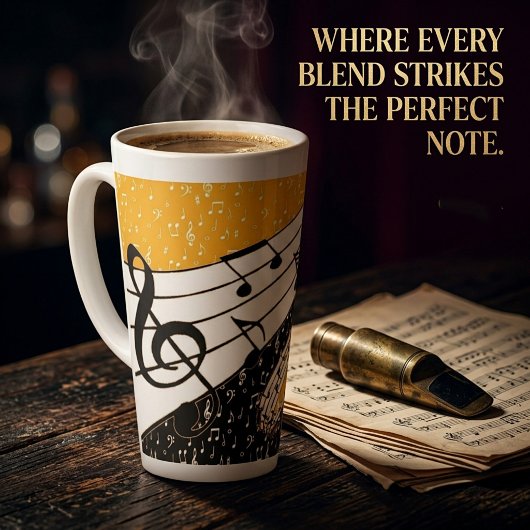 Tasse Latte thème musical or