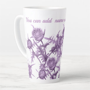 Tasse Latte THISTTLE violet motif de fleurs
