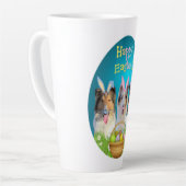 Tasse Latte Three Collie Easter Bunny  (Angle gauche)