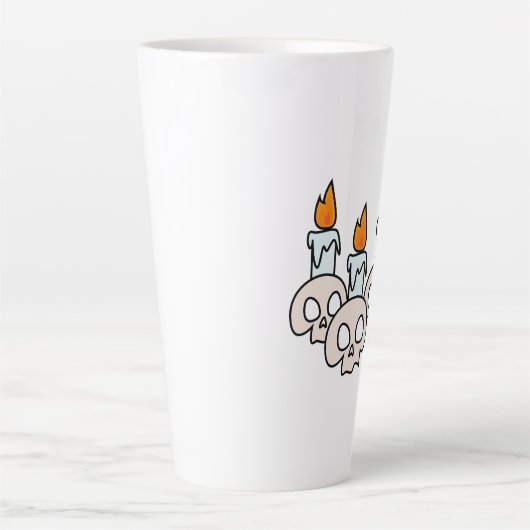 Tasse Latte Three Skulls with Burning Candles (Devant)