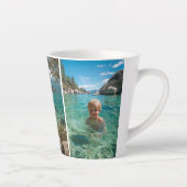 Tasse Latte Three Vertical Strip Boho Photo (Droite)