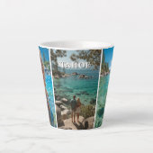 Tasse Latte Three Vertical Strip Boho Photo (Devant)