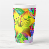 Tasse Latte Tie Dye Feather et Lilys (Devant)