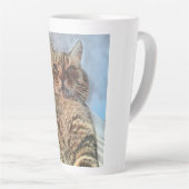 Tasse Latte Tiger Cat Illustration Design (Angle droit)